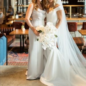 Amsale Chloe Bridesmaid Platinum Dress, 6/8